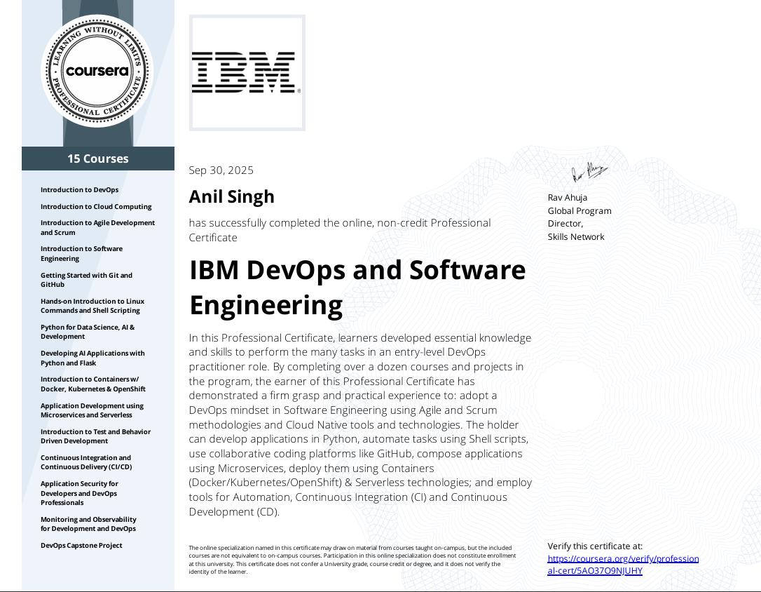 IBM DevOps and Software Engineering